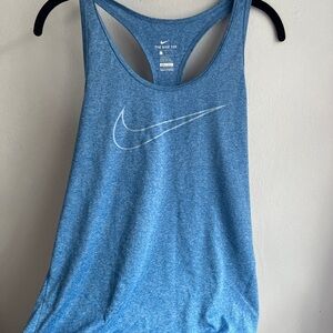 Nike Women's Heathered Blue Tank Top - size large
